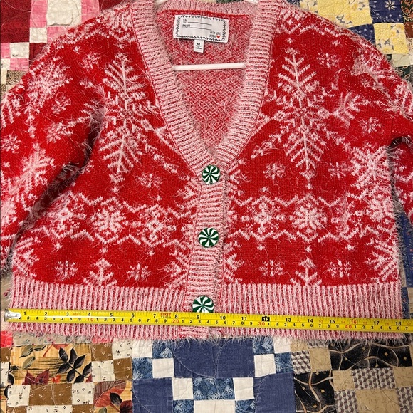 Festive Red and White Snowflake Cardigan - Picture 5 of 6
